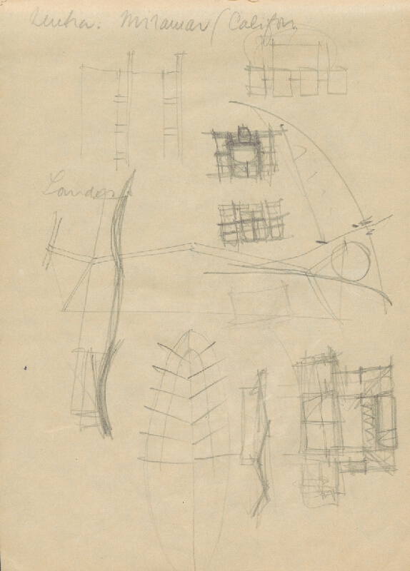 Vladimír Dedeček – Vysoká škola poľnohospodárska v Nitre. Skicár. Prvý list. 