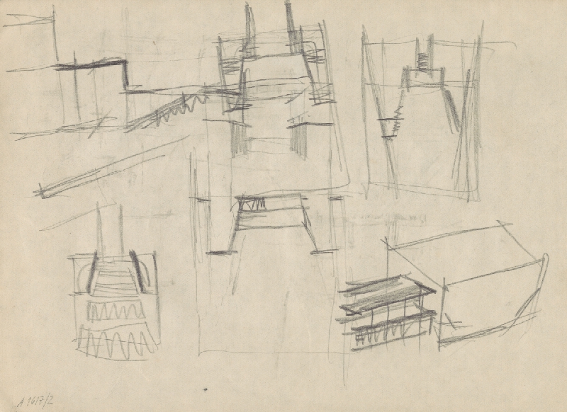 Vladimír Dedeček – Vysoká škola poľnohospodárska v Nitre. Skicár. Prvý list. 