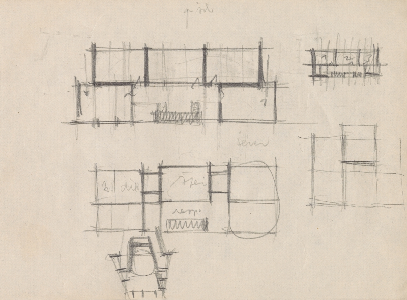 Vladimír Dedeček – Vysoká škola poľnohospodárska v Nitre. Skicár. Devätnásty list. 