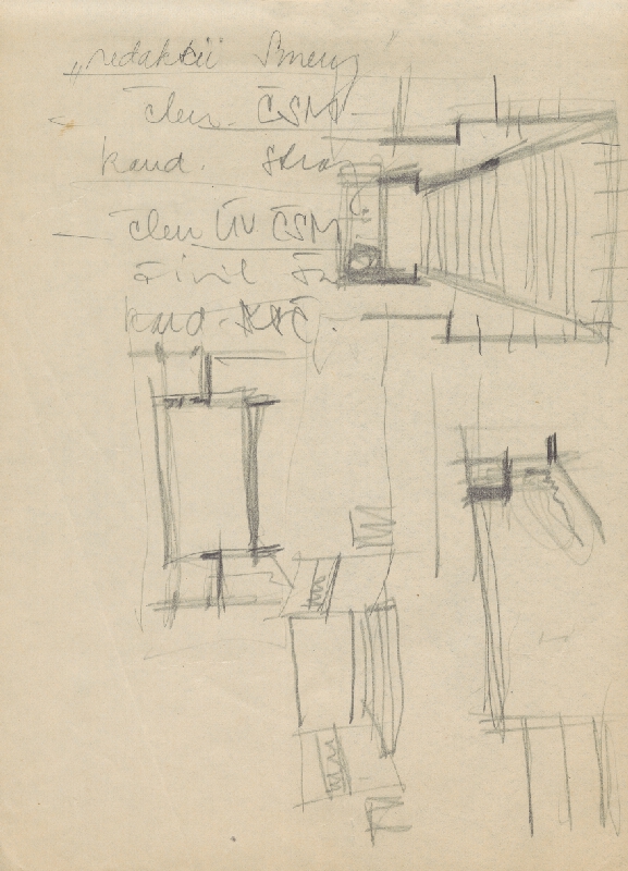 Vladimír Dedeček – Vysoká škola poľnohospodárska v Nitre. Skicár. Dvadsiaty prvý list. 