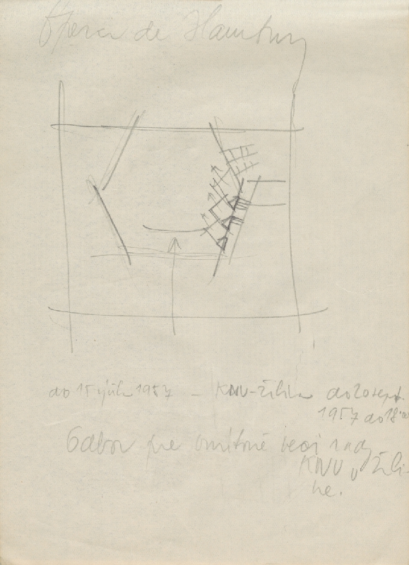 Vladimír Dedeček – Vysoká škola poľnohospodárska v Nitre. Skicár. Tretí list. 