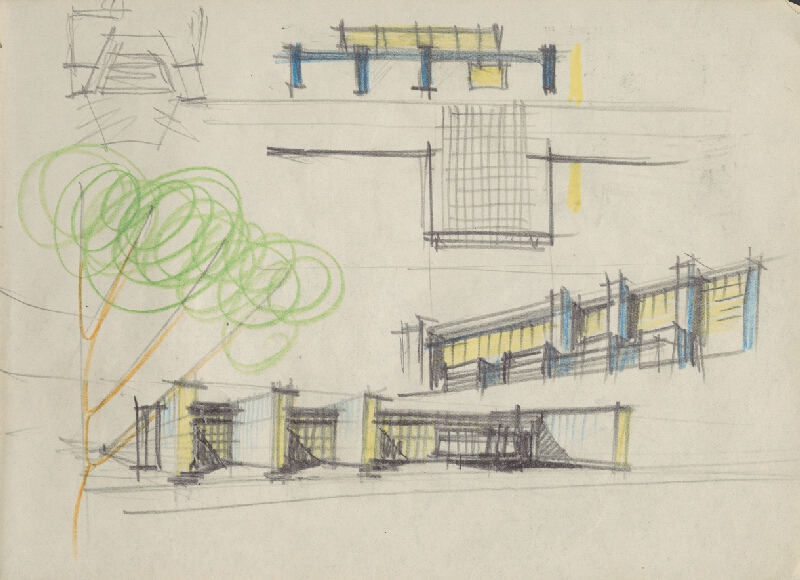 Vladimír Dedeček – Vysoká škola poľnohospodárska v Nitre. Skicár. Ôsmy list 