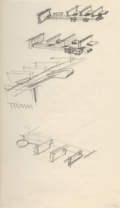 Vladimír Dedeček – Vysoká škola poľnohospodárska v Nitre. Skicár. Šestnásty list. 