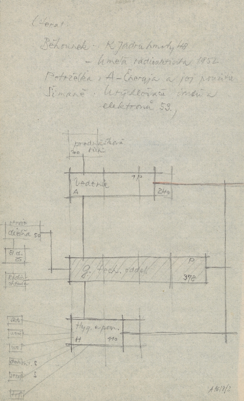Vladimír Dedeček – Vysoká škola poľnohospodárska v Nitre. Skicár. Prvý list. 