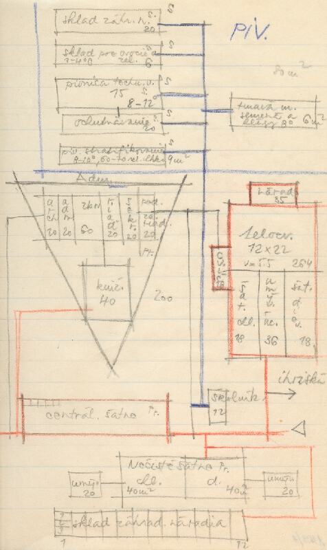 Vladimír Dedeček – Vysoká škola poľnohospodárska v Nitre. Skicár. Šiesty list. 