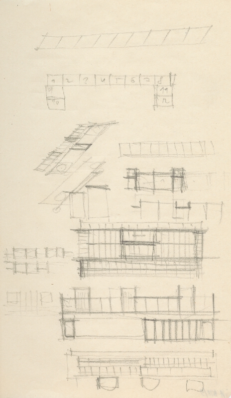Vladimír Dedeček – Vysoká škola poľnohospodárska v Nitre. Skicár. Siedmy list. 