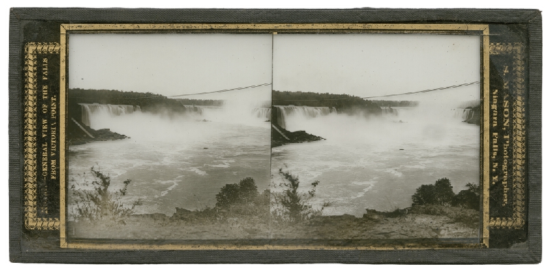 Samuel Mason – Niagarské vodopády. Celkový pohľad z Victoria Point  