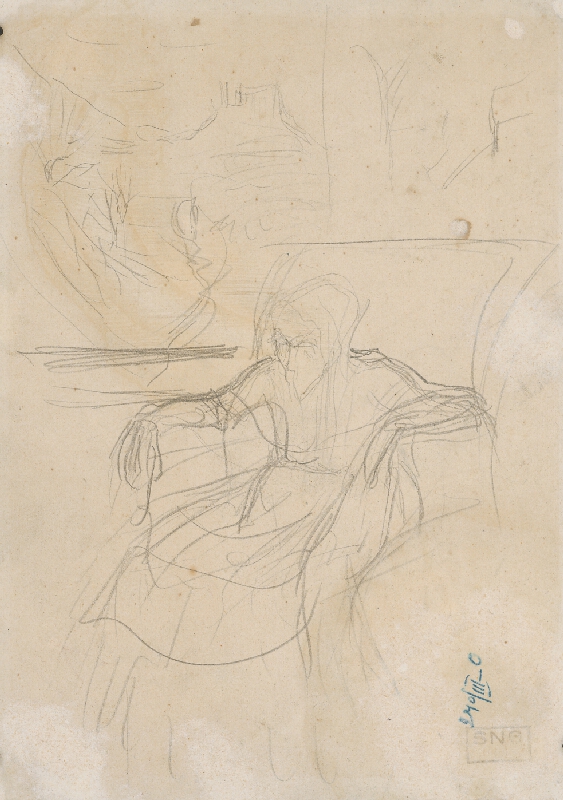 Ladislav Mednyánszky – Sketch for the Picture Old Woman Sitting in an Armchair 