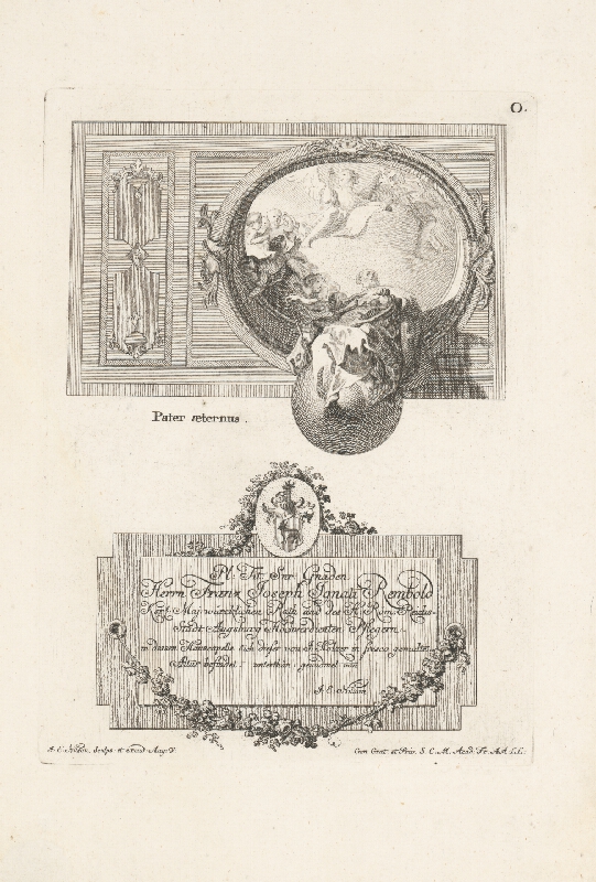 Johann Esaias Nilson – Boh Otec a ozdobný nápis  