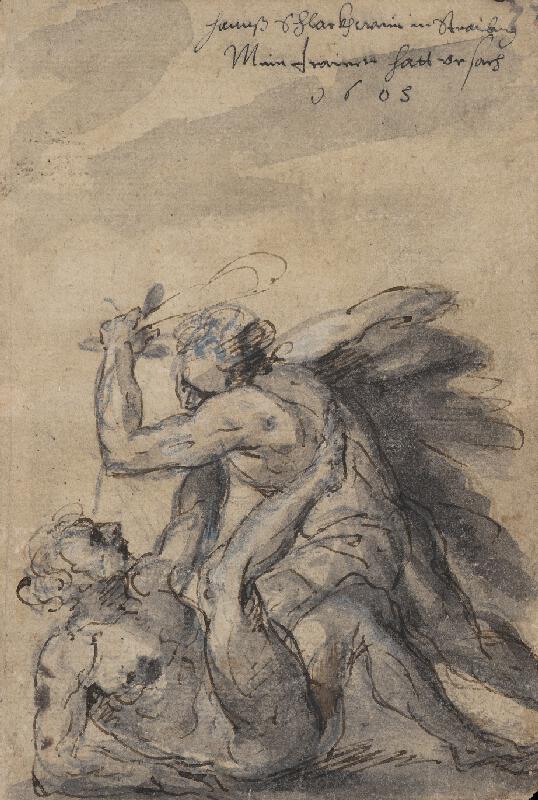 Nemecký maliar zo 17. storočia – Bitka dvoch obrov 