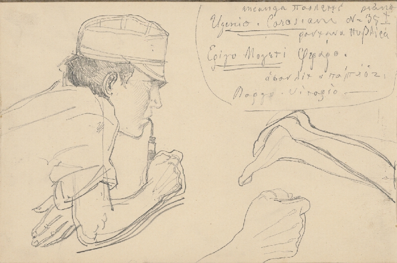 Ladislav Mednyánszky – Náčrt ruky a ležiacej mužskej figúry   