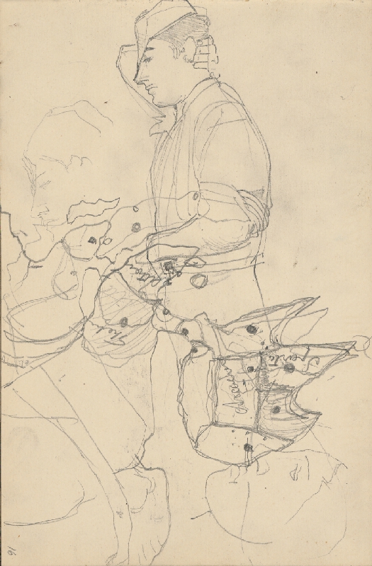 Ladislav Mednyánszky – Náčrt ležiacej mužskej figúry   