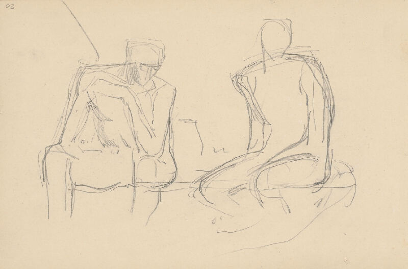 Ladislav Mednyánszky – Náčrt dvoch sediacich figúr  