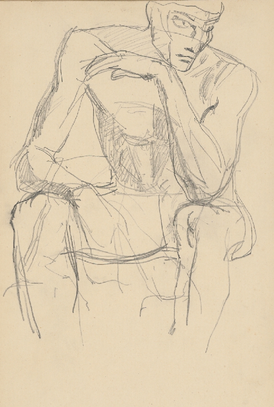 Ladislav Mednyánszky – Náčrt dvoch sediacich figúr  