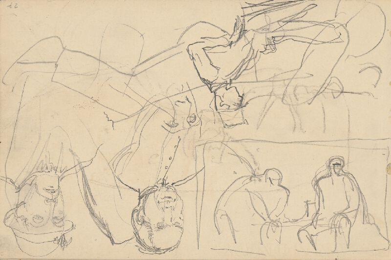 Ladislav Mednyánszky – Náčrty rôznych mužských figúr  