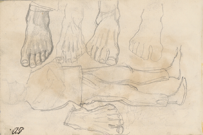 Ladislav Mednyánszky – Štúdia kľačiacich postáv v krajine  