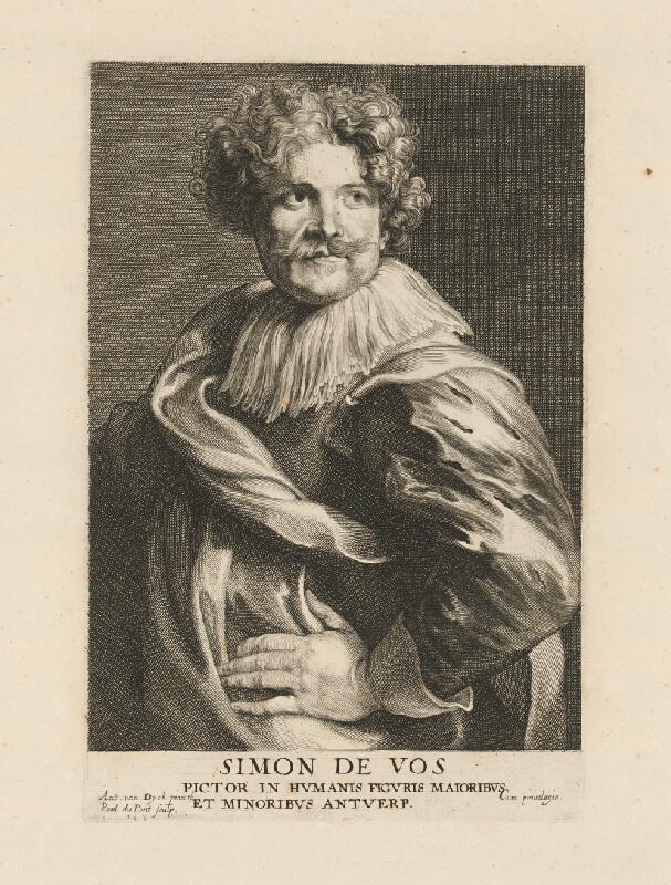 Anthony van Dyck, Paulus Pontius – Portrét Simona de Vos, antverpského maliara figuralistu 