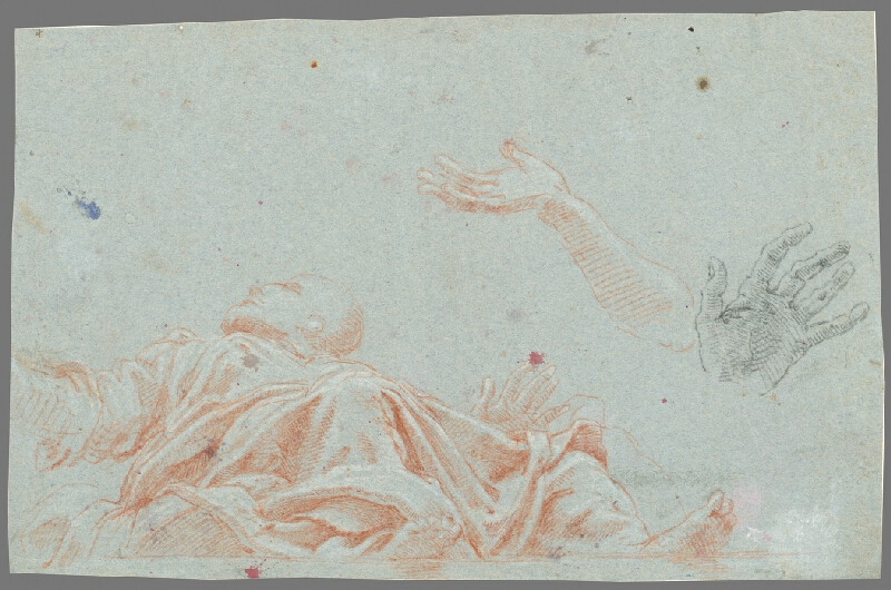 Stredoeurópsky maliar z 18. storočia – Štúdia k vznášajúcej sa postave 