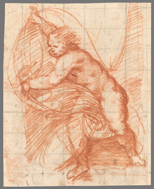 Stredoeurópsky maliar z 18. storočia – Štúdia chlapčenského aktu s drapériou 