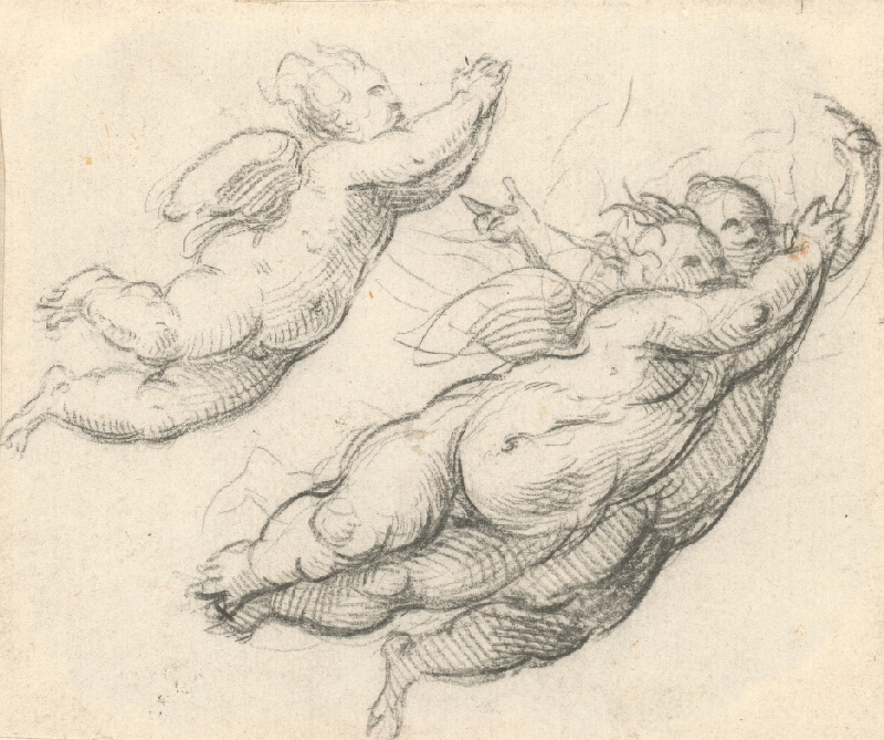 Stredoeurópsky maliar z 18. storočia – Tri vznášajúci sa Putti 