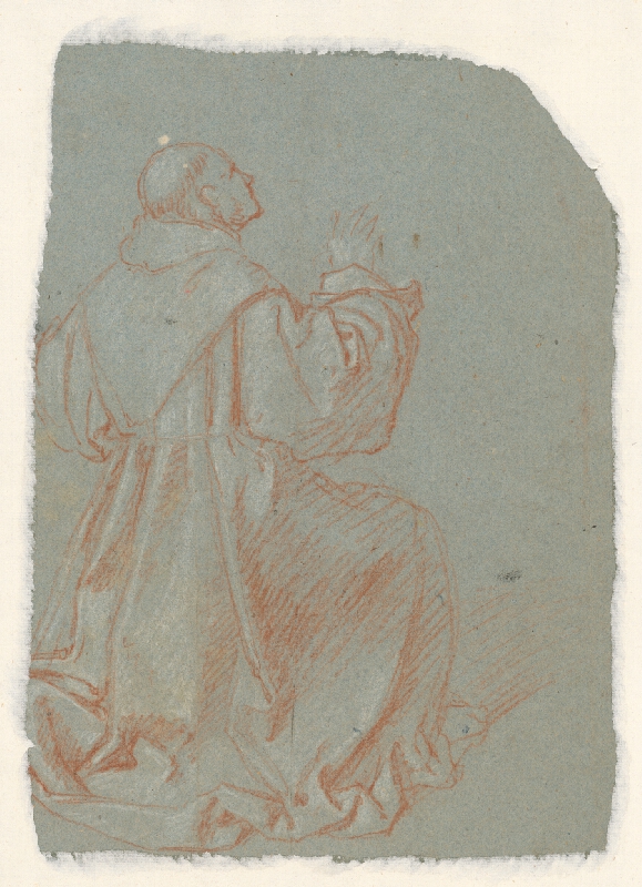 Stredoeurópsky maliar zo 17. storočia – Štúdia stojaceho rytiera s prilbou 