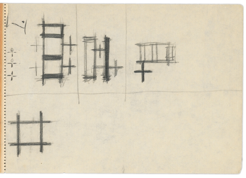 Vladimír Dedeček – Vysoká škola poľnohospodárska v Nitre. Skicár. Prvý list. 