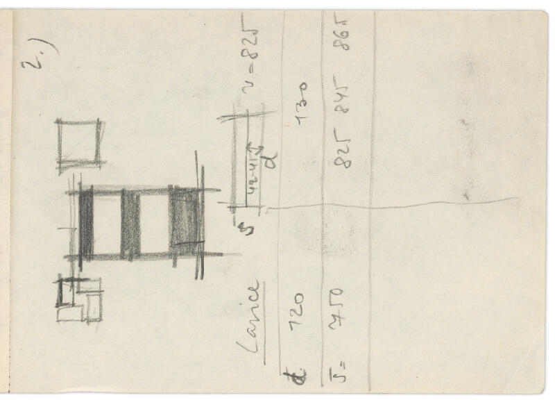 Vladimír Dedeček – Vysoká škola poľnohospodárska v Nitre. Skicár. Druhý list. 