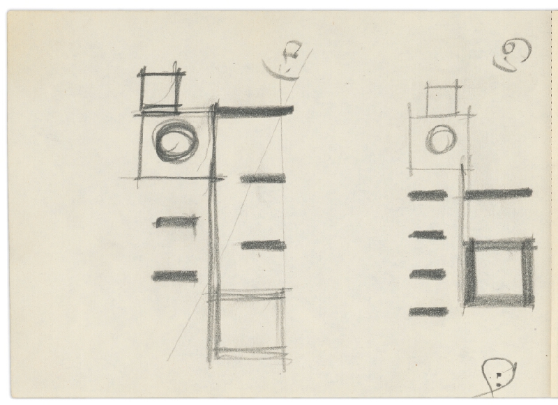 Vladimír Dedeček – Vysoká škola poľnohospodárska v Nitre. Skicár. Tridsiaty druhý list. 
