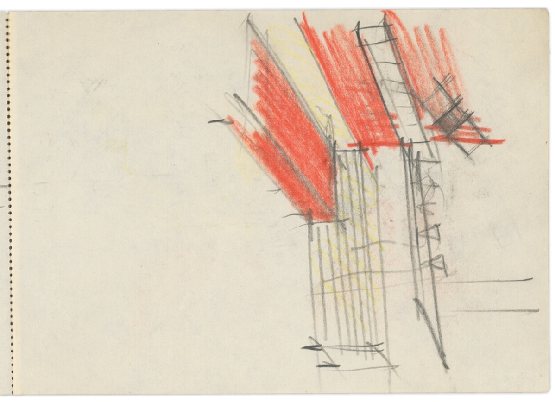 Vladimír Dedeček – Vysoká škola poľnohospodárska v Nitre. Skicár. Tridsiaty šiesty list. 