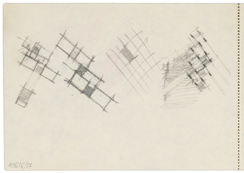 Vladimír Dedeček – Vysoká škola poľnohospodárska v Nitre. Skicár. Tridsiaty šiesty list. 