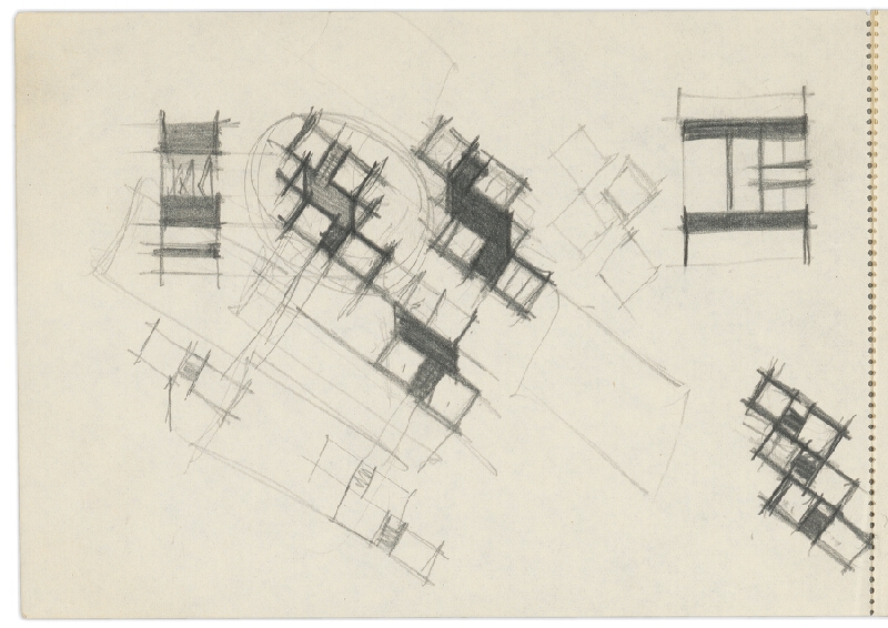 Vladimír Dedeček – Vysoká škola poľnohospodárska v Nitre. Skicár. Tridsiaty siedmy list. 
