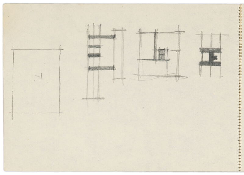 Vladimír Dedeček – Vysoká škola poľnohospodárska v Nitre. Skicár. Tridsiaty ôsmy list. 