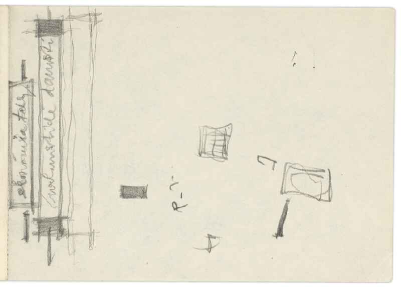 Vladimír Dedeček – Vysoká škola poľnohospodárska v Nitre. Skicár. Štvrtý list. 