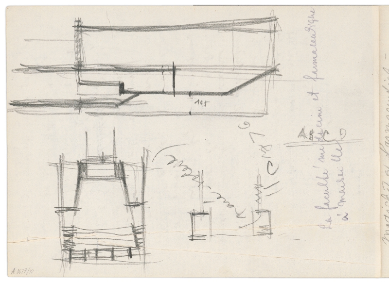 Vladimír Dedeček – Vysoká škola poľnohospodárska v Nitre. Skicár. Deviaty list. 