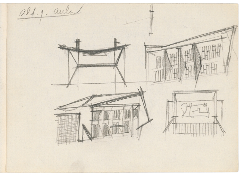 Vladimír Dedeček – Vysoká škola poľnohospodárska v Nitre. Skicár. Štrnásty list. 