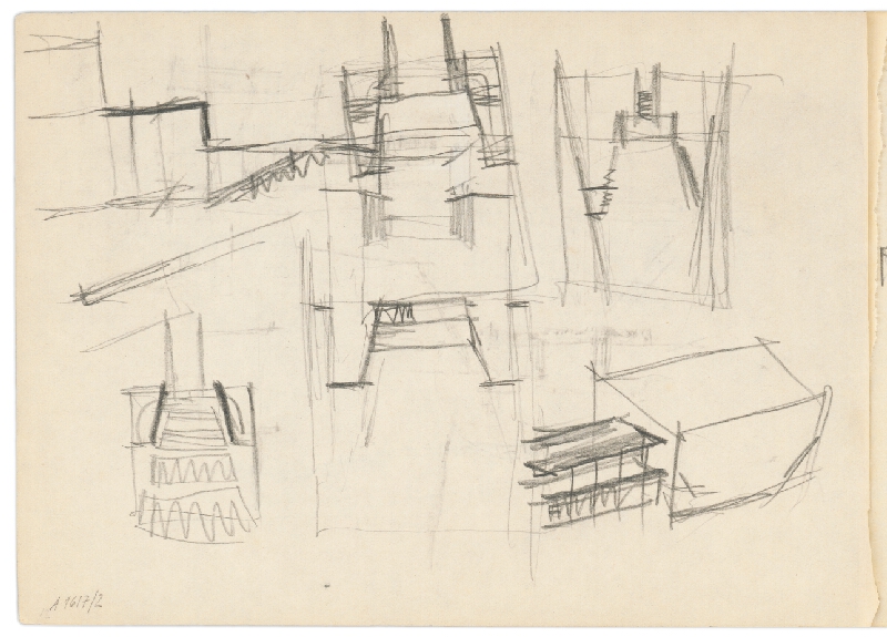 Vladimír Dedeček – Vysoká škola poľnohospodárska v Nitre. Skicár. Prvý list. 