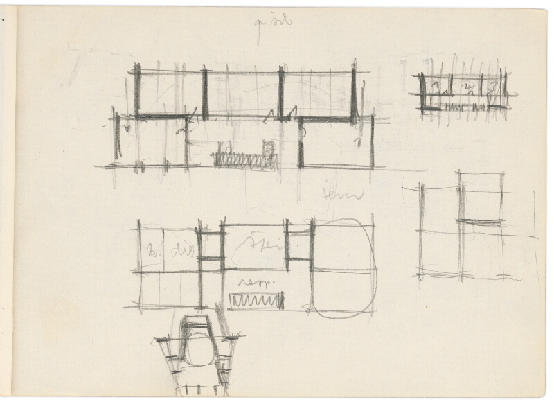 Vladimír Dedeček – Vysoká škola poľnohospodárska v Nitre. Skicár. Devätnásty list. 