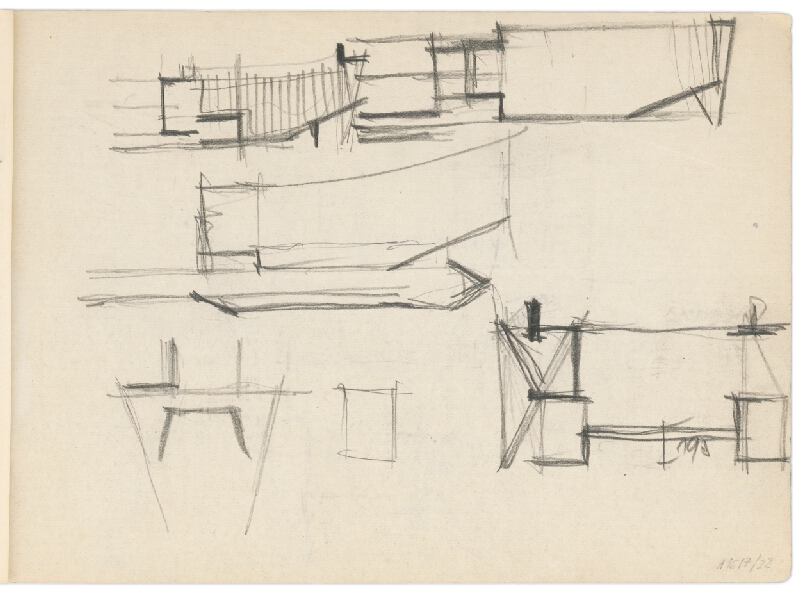 Vladimír Dedeček – Vysoká škola poľnohospodárska v Nitre. Skicár. Dvadsiaty prvý list. 