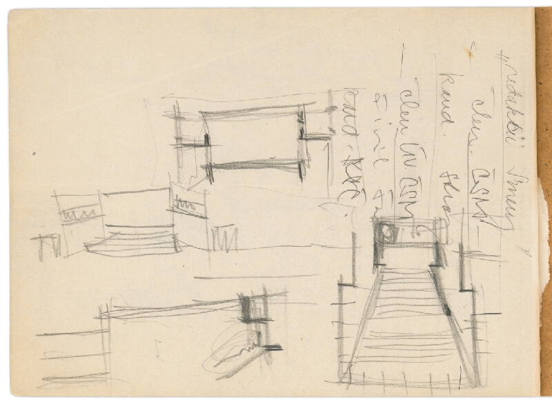 Vladimír Dedeček – Vysoká škola poľnohospodárska v Nitre. Skicár. Dvadsiaty prvý list. 