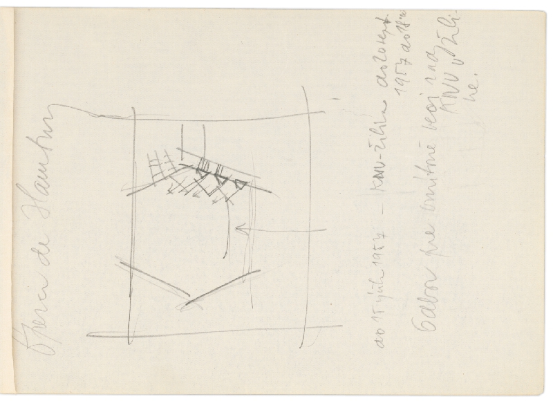Vladimír Dedeček – Vysoká škola poľnohospodárska v Nitre. Skicár. Tretí list. 