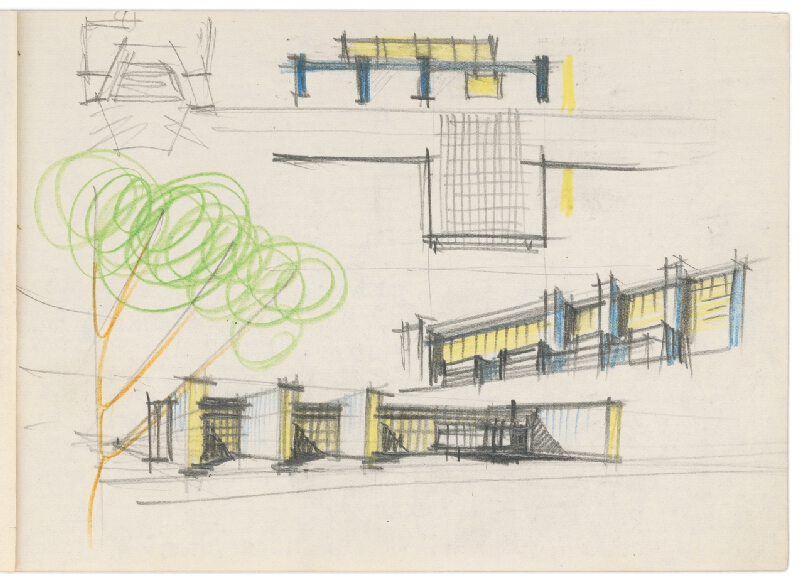 Vladimír Dedeček – Vysoká škola poľnohospodárska v Nitre. Skicár. Ôsmy list 