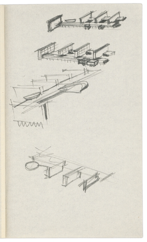 Vladimír Dedeček – Vysoká škola poľnohospodárska v Nitre. Skicár. Šestnásty list. 