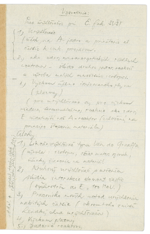 Vladimír Dedeček – Vysoká škola poľnohospodárska v Nitre. Skicár. Prvý list. 