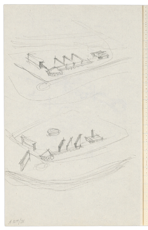 Vladimír Dedeček – Vysoká škola poľnohospodárska v Nitre. Skicár. Dvadsiaty piaty list. 