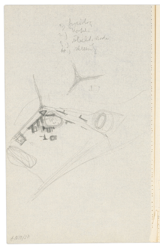 Vladimír Dedeček – Vysoká škola poľnohospodárska v Nitre. Skicár. Dvadsiaty šiesty list. 