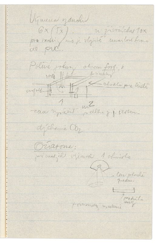 Vladimír Dedeček – Vysoká škola poľnohospodárska v Nitre. Skicár. Tridsiaty prvý list. 