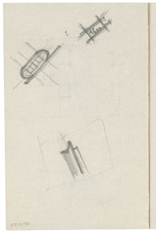 Vladimír Dedeček – Vysoká škola poľnohospodárska v Nitre. Skicár. Štyridsiaty tretí list. 