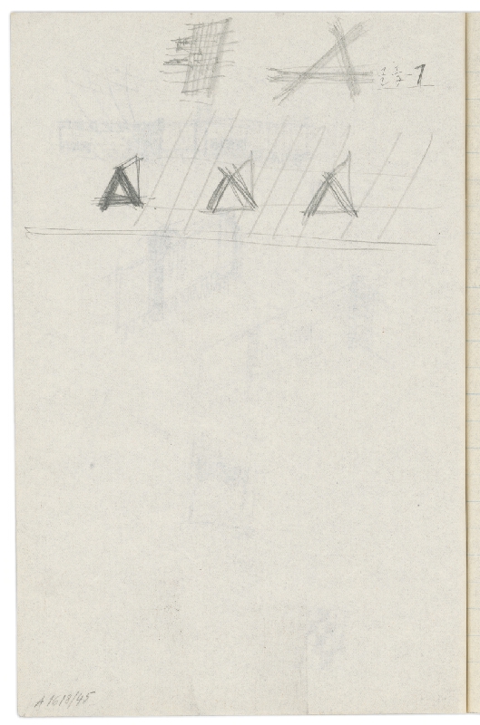 Vladimír Dedeček – Vysoká škola poľnohospodárska v Nitre. Skicár. Štyridsiaty štvrtý list. 
