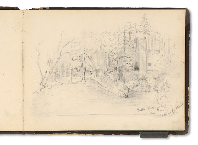 Andrássy, Adelheid Odescalchi – Pohľad na vodopád v parku Kaštieľa v Betliari 