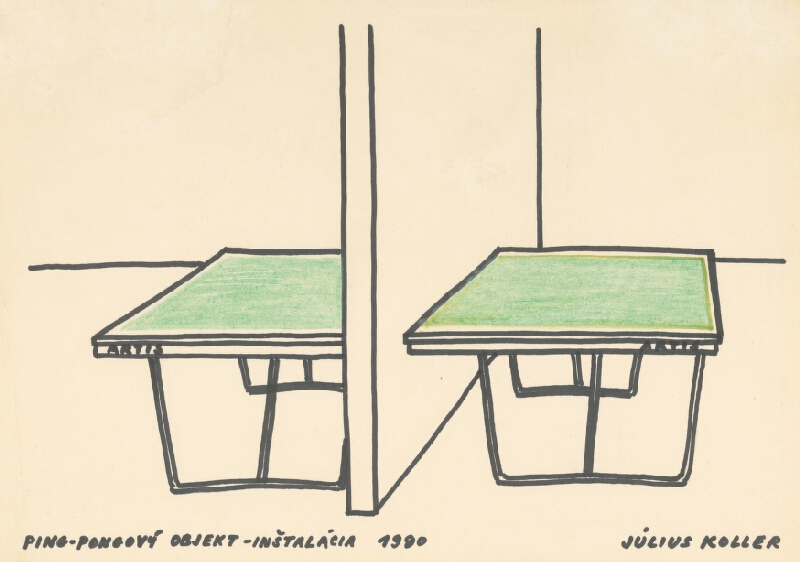 Július Koller – Ping-pongový stôl 
